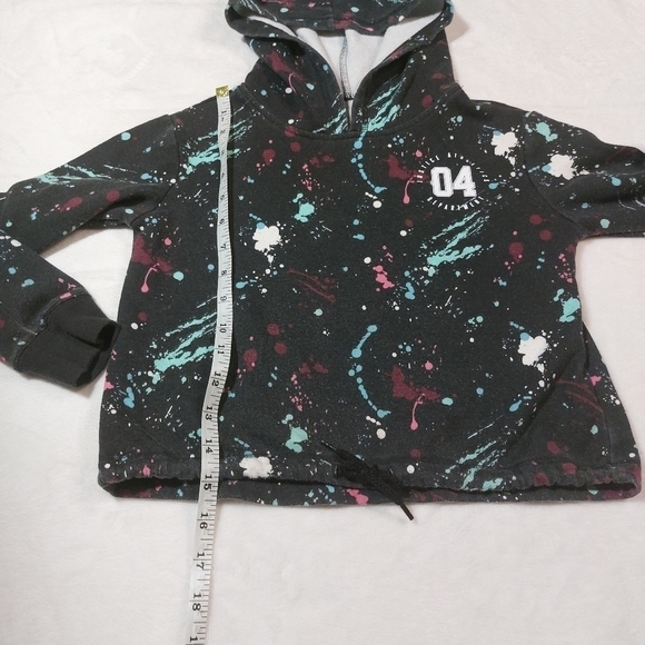 Justice Active Black Paint Splatter Hoodie Size 6 - Picture 5 of 9